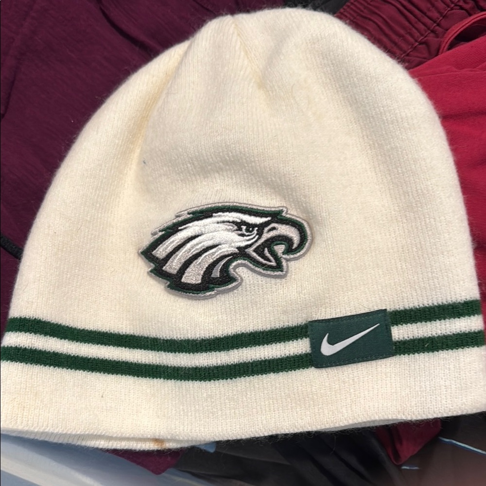 Nike Cream Beanie with Eagle Logo